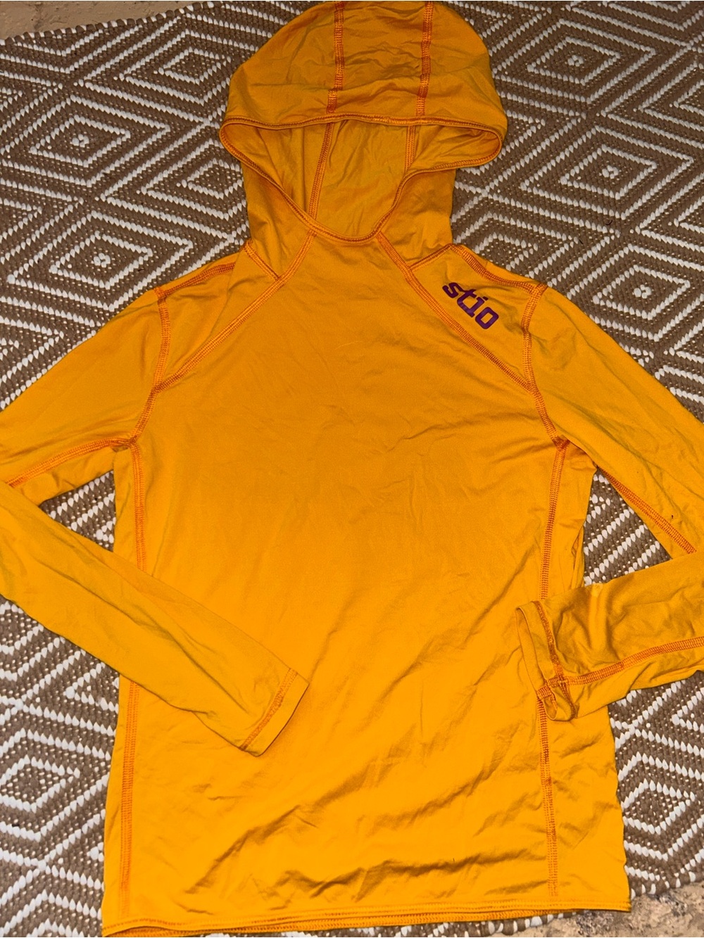 Stio Kids' Orange Hooded Swim Rash Guard
